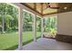 Inviting covered patio offering a serene view of the lush backyard and surrounding greenery at 1150 Sweet Mia Ln, Powder Springs, GA 30127