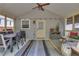 Inviting sunroom with vaulted ceilings, a ceiling fan, and cozy furniture perfect for relaxation at 47 Roseclair Se Dr, Atlanta, GA 30317