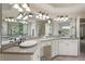 Elegant bathroom features double sinks with granite countertops and ample cabinet space at 5925 Water Mark Dr, Cumming, GA 30040