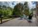 Spacious back deck with seating, overlooking a private backyard at 280 Selkirk Ln, Johns Creek, GA 30097