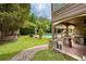 Expansive backyard boasts in-ground pool, covered patio, outdoor kitchen and lush landscaping at 280 Selkirk Ln, Johns Creek, GA 30097