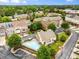Beautiful aerial view of townhomes with common area pool in a lush green community at 3331 Vintage Se Cir, Smyrna, GA 30080