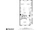 First floorplan showing kitchen, dining, living room, bathroom, and foyer layout, dimension in black and white at 3331 Vintage Se Cir, Smyrna, GA 30080
