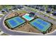Community aerial view of a pool, tennis courts, playground, and elegant homes at 6125 Langdon Way, Cumming, GA 30028