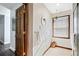 Bathroom features a glass enclosed shower and natural light from the window above at 3133 Callie Still Rd, Lawrenceville, GA 30045
