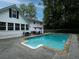 Backyard features an in-ground pool surrounded by mature trees at 517 Sheritan Sw Way, Smyrna, GA 30082