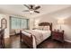 Comfortable bedroom features a ceiling fan and windows with plantation shutters at 2917 Townley Cir, Atlanta, GA 30340