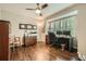 Home office space with hardwood floors and window with plantation shutters at 2917 Townley Cir, Atlanta, GA 30340