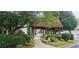 Charming community gazebo featuring stone pillars, a wood roof, and well-manicured landscaping at 4230 Glen Vista Ct, Duluth, GA 30097