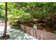 Backyard area with beautiful trees and landscaping at 1560 Bubbling Creek Ne Rd, Atlanta, GA 30319