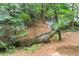 Backyard with a natural stream meandering through the landscape at 1560 Bubbling Creek Ne Rd, Atlanta, GA 30319