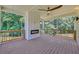 Outdoor living space boasting a wood-burning fireplace at 1461 Leach Dr, Lawrenceville, GA 30045