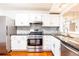 Bright kitchen with stainless steel appliances, white cabinets, and tile backsplash at 2901 Lenox Ne Way # 902, Atlanta, GA 30324