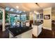 This modern kitchen features an eat-in bar, granite countertops, an island and stainless steel appliances at 3800 Schooner Rdg, Alpharetta, GA 30005