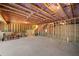 Unfinished basement showcasing framed walls and open ceiling, ready for your personalization and design ideas at 522 Spring View Dr, Woodstock, GA 30188