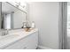 Bright bathroom featuring a modern vanity and large framed mirror at 3663 Essex Ave # 29, Atlanta, GA 30339