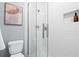 Modern bathroom features a frameless glass shower door at 3663 Essex Ave # 29, Atlanta, GA 30339