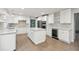 Modern kitchen with white cabinets, stainless steel appliances, island, and wine cooler at 110 Westchester Way, Alpharetta, GA 30005
