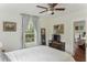 Comfortable bedroom offering bright, natural light, fan, and TV, with an open door to another room at 1096 Tilden Nw St, Atlanta, GA 30318