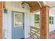 Close-up of a stylish front door with decorative glass and wood accents at 3275 Dodson Dr, East Point, GA 30344