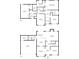 Combined first and second floor plans including layout of bedrooms, bathrooms, kitchen, and living spaces at 1070 Evergreen Oak Way, Dacula, GA 30019