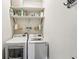 Convenient laundry room equipped with a washer, dryer, and shelving for storage at 206 Ne 11Th Ne St # 703A, Atlanta, GA 30309