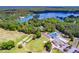 Aerial view of the community showcases tennis courts, a swimming pool, and a distant lake at 8088 Lakeview Pkwy, Villa Rica, GA 30180