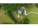 Beautiful aerial view of a grand estate with a long driveway, pool, gardens, and expansive green space at 7255 Old Rico Rd, Chattahoochee Hills, GA 30268