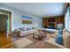 Inviting living room features hardwood floors, a fireplace, and comfortable seating at 218 Woodview Se Ln, Smyrna, GA 30082