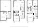 Detailed floor plan showcasing the layout of the home's three levels at 2450 Mildon Hall Ln, Lawrenceville, GA 30043