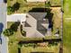 Bird's-eye view of the home, showcasing the expansive yard with a patio and mature landscaping at 1520 Gallant Fox Ln, Suwanee, GA 30024