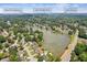 Aerial shot overlooking the lake, with local schools and parks labeled at 2045 Calmwater Ct, Suwanee, GA 30024