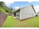 A view of the home's backyard with healthy green grass and a retaining wall at 131 Prominence Ct, Canton, GA 30114