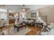 Open-concept living area showing the kitchen island, living area, and staircase at 5342 Lakerock Sw Dr, Atlanta, GA 30331