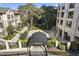 Elevated view of building entrance, revealing the landscaped courtyard and walkways surrounding the residence at 3475 Oak Valley Rd # 1850, Atlanta, GA 30326