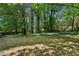 Spacious, wooded backyard with mature trees and lush ground cover, providing privacy and a natural setting at 4192 Alaina Cir, Austell, GA 30106