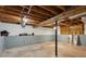 Unfinished basement space with exposed beams, utility equipment, and concrete floor at 4192 Alaina Cir, Austell, GA 30106