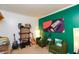 Cozy sitting room with painted green accent wall at 190 Country Club Dr, Hiram, GA 30141