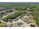 An aerial perspective of a lush neighborhood with homes nestled among trees and winding cul-de-sacs at 2109 Cape Ivey Ct, Dacula, GA 30019