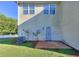 The home features a grassy backyard, a small patio area, and convenient utility connections at 2326 Nicole Dr, Hampton, GA 30228