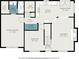 Floorplan of first floor showing the kitchen, living room, dining room, laundry, bathroom and primary bedroom at 430 Pilgrim Ln, Powder Springs, GA 30127