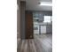 Kitchen featuring gray cabinets, granite countertops, and new appliances at 5517 Rock Shoals Way, Atlanta, GA 30349