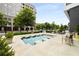 Relaxing courtyard area featuring a water feature and comfortable seating at 1421 Peachtree Ne St # 203, Atlanta, GA 30309