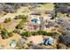 Expansive aerial view of the property showing the home, surrounding landscape, and nearby neighborhood at 111 Dixson Rd, Bowdon, GA 30108