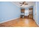 Bedroom with built-in desk and cabinets at 111 Dixson Rd, Bowdon, GA 30108