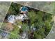 Stunning aerial view of a secluded estate with lush landscaping and a sparkling swimming pool at 9995 Huntcliff Trce, Atlanta, GA 30350