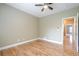 Bedroom featuring hardwood floors and doorway to additional rooms at 516 Main St, Hiram, GA 30141