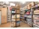 Organized basement storage with shelving units filled with boxes and household items at 1967 Mason Mill Rd, Decatur, GA 30033