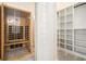 Modern bathroom boasting an infrared sauna and custom shelving unit at 4276 Lindsey Ne Way, Roswell, GA 30075