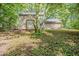 The large backyard of a home with tree coverage at 5786 Longbow Dr, Stone Mountain, GA 30087